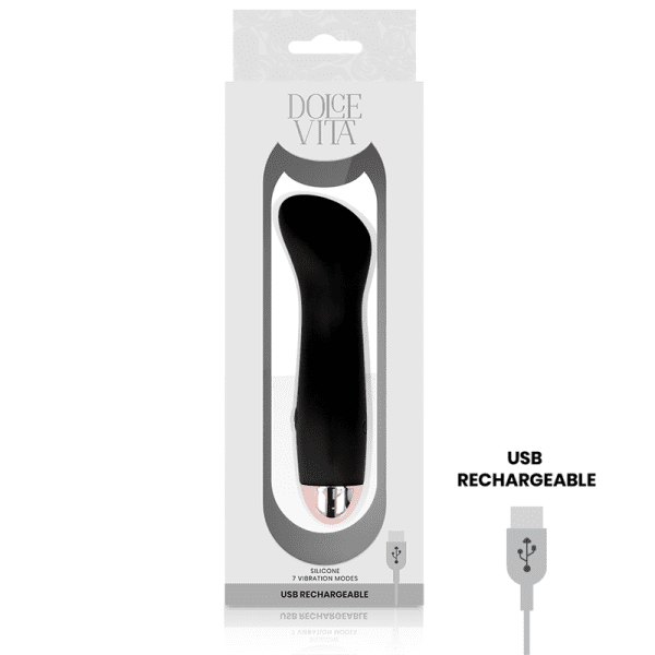 DOLCE VITA - RECHARGEABLE VIBRATOR ONE BLACK 7 SPEED 4